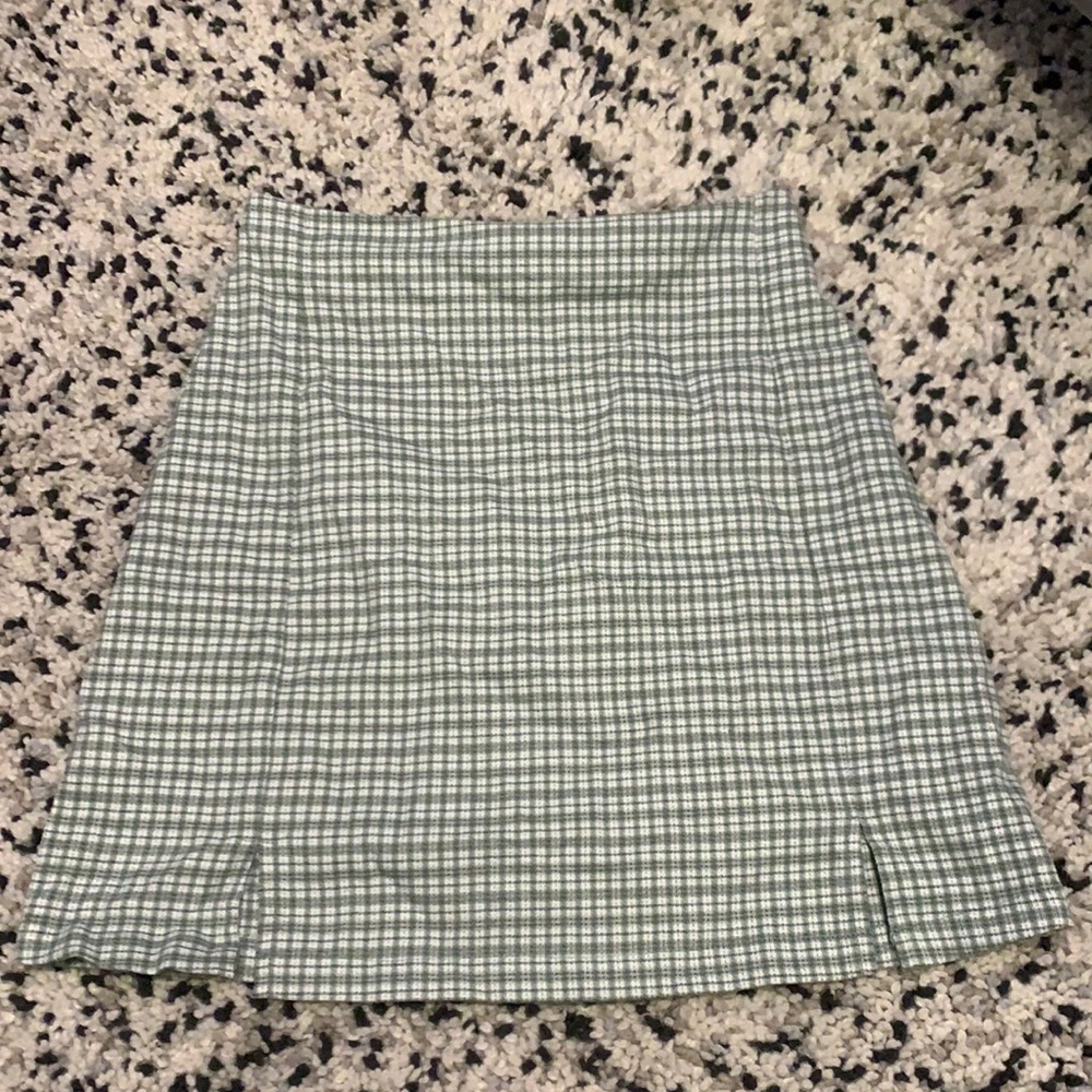 green checkered mini skirt